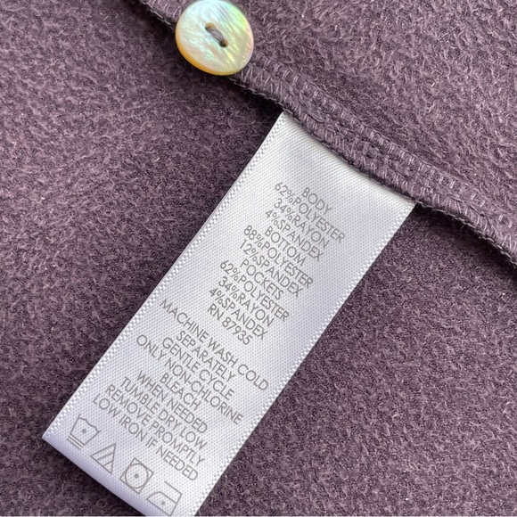 LOGO Lounge Navy/Plum Faux Suede Waterfall Collar Cardigan XXS - Picture 10 of 10